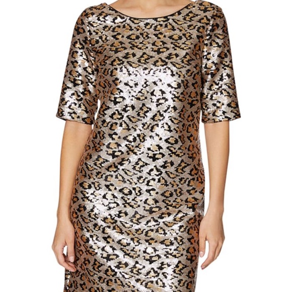 Betsey Jonhson leopard sequin sheath dress in leopard color size 0 - Picture 5 of 5